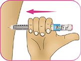 Pen Being Inserted into Skin